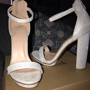 Silver thick heel size 6